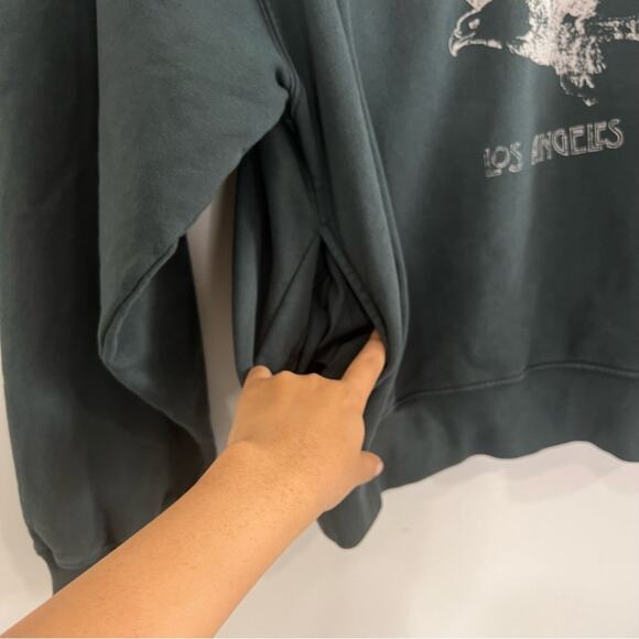 NEW Anine Bing Ash Eagle Hoodie in Emerald - Picture 5 of 13